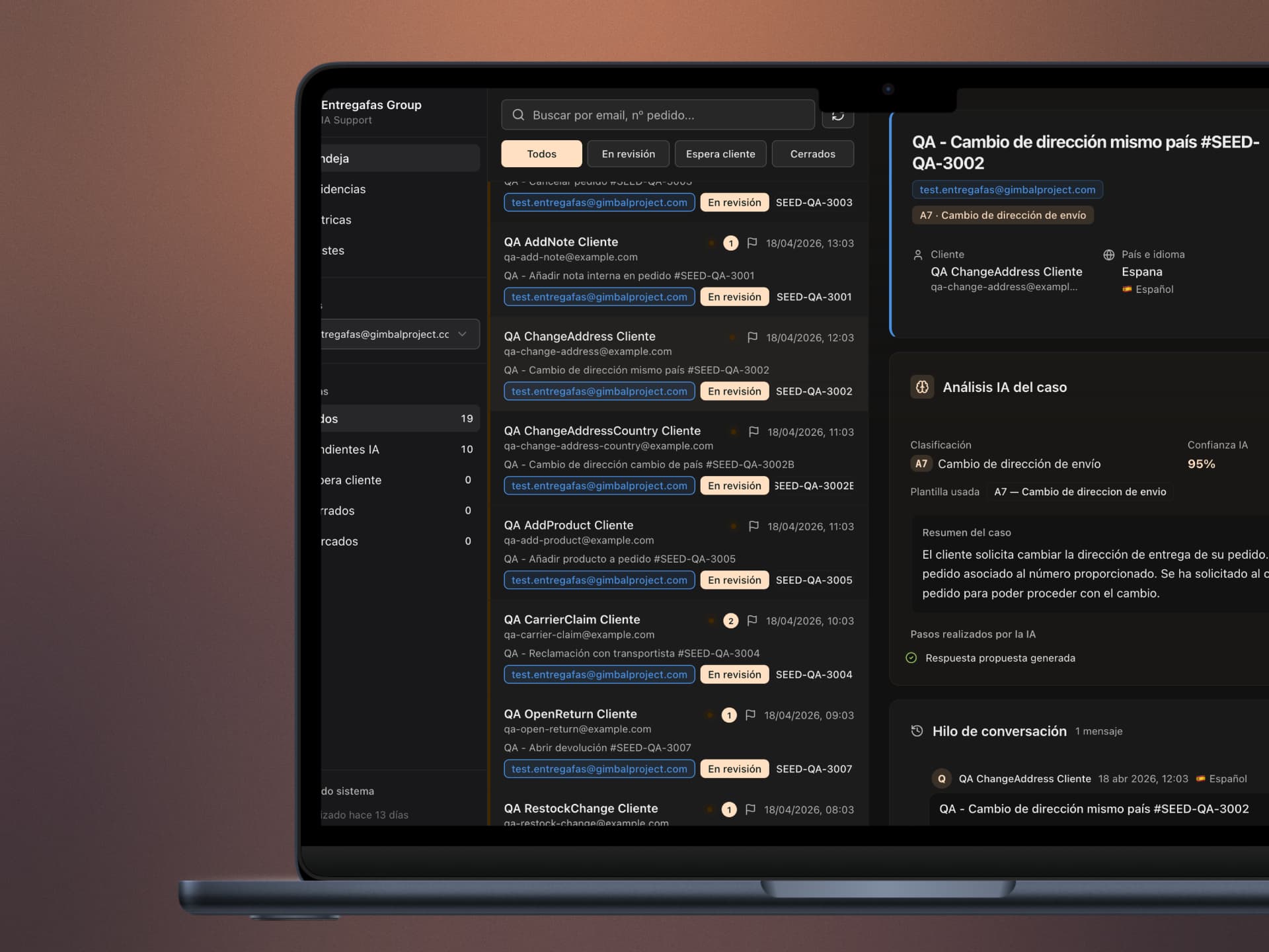 Centralización de emails e incidencias