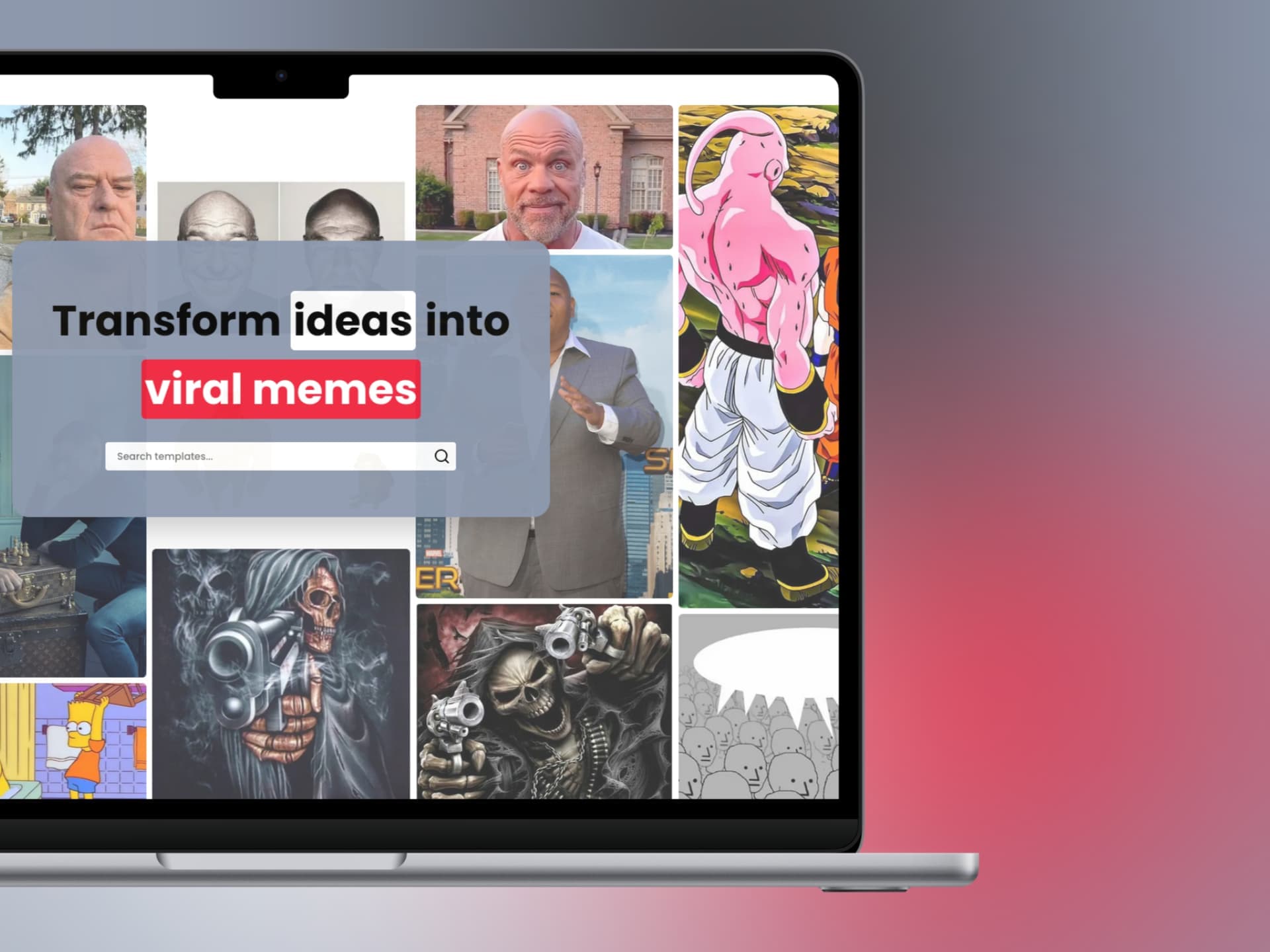 A picture of a laptop with the browser opened in the Memify website